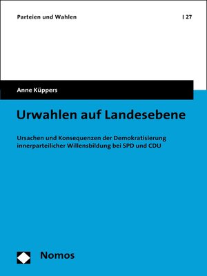 cover image of Urwahlen auf Landesebene